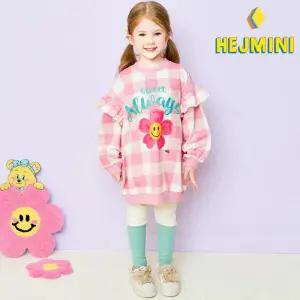 [헤이미니] 스마일체크롱티셔츠상하복