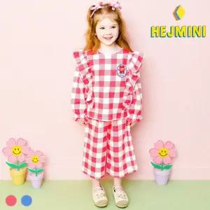 [헤이미니] 온리원체크와이드팬츠상하복