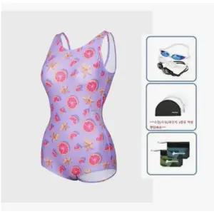 [레노마수영복](하남점)*지퍼백 폴리백 2종 무상증정* 여성 자몽 로우컷 U백 원피스수영복 퍼플 RN-LS2E...