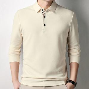 가벼운 긴팔 카라 피케 티셔츠 남성 무지 카라티 봄 가을 이너티