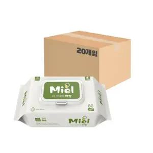 미엘 화이트 물티슈 캡형 80매 20개