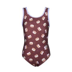 [레노마수영복](하남점)*폴리백 증정* 여아 마카롱 원피스수영복 브라운 RN-GS2E805-BR