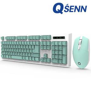 큐센 QSENN MK450 민트 무선 키보드 마우스 세트 키스킨 포함