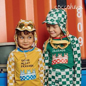 [코코루바] 체커보드 래빗 유아 래쉬가드+모자세트