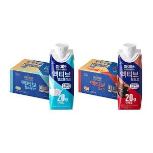 후디스 하이뮨 프로틴 액티브 밀크ZERO, 250ml, 18개, 1개 + 딥초코ZERO,  250ml, 18개, 1개