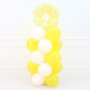 데이지 파스텔 옐로우 풍선 기둥 스탠드 세트 장식