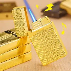 심플 터보라이터 전자라이터 메탈바디 불꽃크기조절 방풍점화