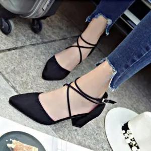 ONM 여성화 뽀족구두 스웨이드 스트랩 여자구두 데일리