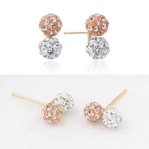 14K 골드 큐빅 미러볼 금 귀걸이-WB831CF