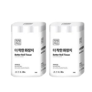 더 착한 화장지 무형광 3겹 30M 30롤 2팩
