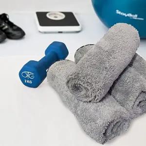 스포츠 초극세사 양면 타월 수건 40x40cm 수영 운동-W96BBCE