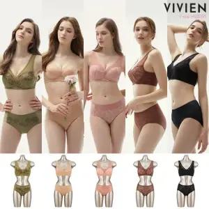 [마지막 75C, 85B, 85C] 비비안 오가닉코튼모달 브라팬티 5세트+패드1종