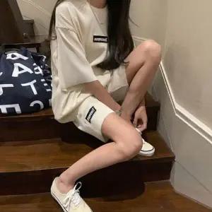 [하프클럽/]오버핏 반팔 반바지 골지 상하복 여성 라운드넥