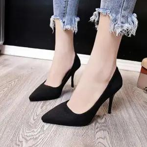 ONM 하이힐 여성 스틸레토 킬힐 스웨이드 펌프스힐