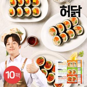 [허닭] 허닭FIT 저당 현미곤약 김밥 220g 3종 10팩
