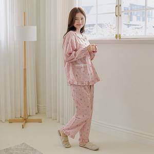 [기타]찌니야 국내제작 여성잠옷 럭키 40수 순면 긴팔상하세트