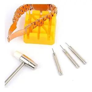 망치형 메탈 시계줄 사이즈 조절기 수리 공구 세트-WC4F7FD