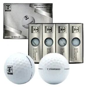 티스탠다드 ALL NEW 우레탄 3피스 360도 퍼팅라인 골프공 화이트 12개입 1박스