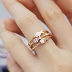 14k 세줄 피쉬링 반지