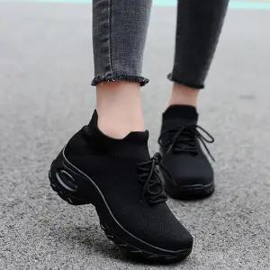 ONM 여자 키높이 스타일 스니커즈 블랙 1P 고품질 일상 운