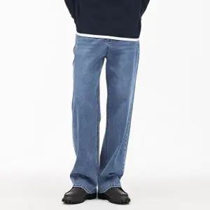 [하프클럽/]남성 인밴딩 와이드 데님 팬츠-EARK2315B0N
