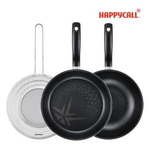 [해피콜] 올 뉴 컴포트 다이아몬드 IH 인덕션 후라이팬 3종세트(28팬+28웍+멀티커버)