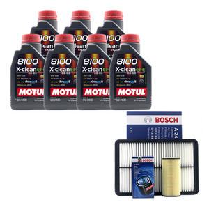 더뉴카니발 디젤 엔진오일 모튤 엑스클린 EFE 5W30 7리터 보쉬 오일필터 에어필터