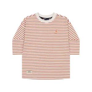 [롯데백화점]캉골 3/4슬리브 스트라이프 티셔츠 RB 0001 오렌지