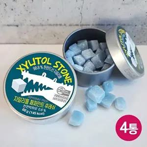 [다온푸드]구강유산균함유 자일리톨 캔디 페퍼민트 후레쉬 60g x4개