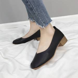 여성 발편한 플랫 슈즈 출근용 낮은굽 구두 3cm