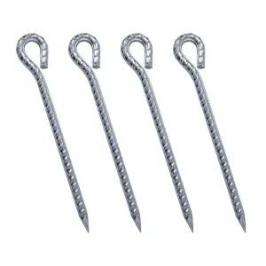 BUCK703 초특가 SALE 크롬 도금 강철 쇠말뚝 단조팩 40cm 1P 텐트 타프 폴대 데크팩 팩가방 캠핑팩 망치