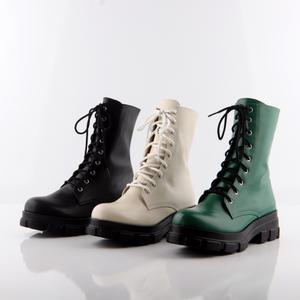 슈띠끄 고급 여성 수제화 SH1416 맞춤 수제 가죽 앵클 부츠 워커 통굽 앵글 레이이스업 명품 키높이 멋쟁이