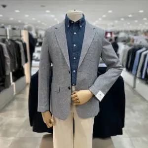 린넨혼방 패턴 캐주얼 자켓_AAF2KG1102_NV_DG