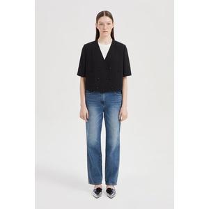 [럭키슈에뜨](센텀시티점)노카라 크롭자켓 LQJAM25200BKX