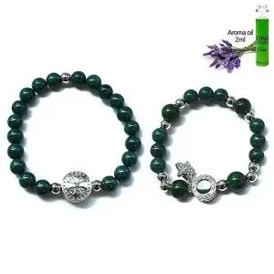 그린화석 커플 아로마 원석 팔찌-W533649