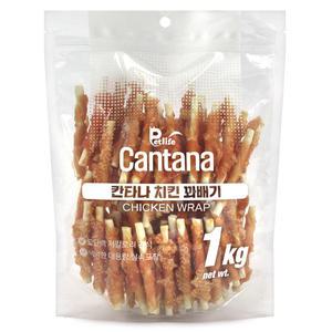 칸타나 사사미 강아지간식 대용량 치킨꽈배기스틱 1kg