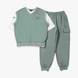 [보리보리/휠라 키즈]5부 티셔츠 코디 3pcs 세트 (FK2FSG2103M_KHI)