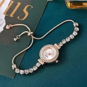 여성 화이트 손목시계 클로에 슬라이드-WFHJAQ1