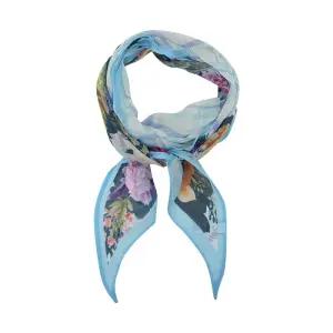 [크로커다일레이디]크로커다일레이디 플라워 체크프린트 실크 스카프_CLDMF1105