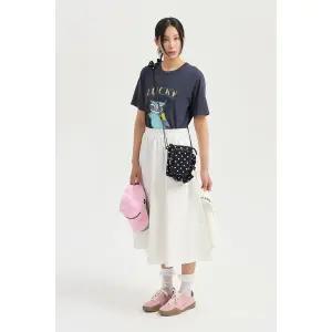 [럭키슈에뜨](강남점)LQKAX26200 뒷 밴딩 플리츠 롱 스커트 [럭키슈에뜨]