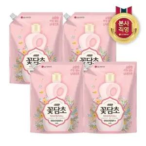 [엘지생활건강]샤프란 꽃담초 부케가르니 섬유유연제 연꽃 리필 1.6L x 4개