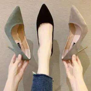 ONM 스웨이드 6cm 정장구두 여성 미들힐