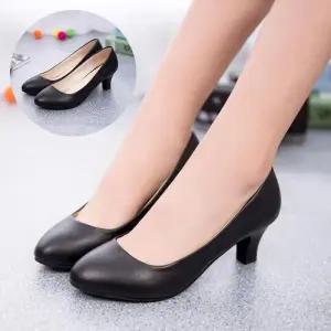 ONM 5센티 레자 힐 DS0019 로퍼 토오픈 산 펌프스 키높이