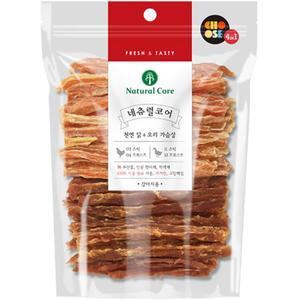 네츄럴코어 - 100 천연 닭고기 오리 가슴살 혼합 180g (인기 4종 간식)