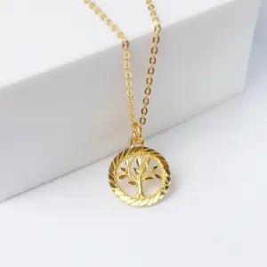 [가앤] 24k순금 원형 황금 올리브 나무 펜던트 목걸이 3.75g