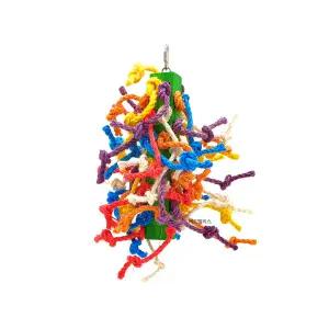 앵무새 장난감 삼줄 나무조각 입질 뜯기 놀이 회색 아마존 뉴기니아