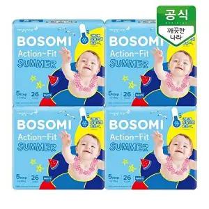 [보솜이]보솜이 액션핏 썸머 팬티 기저귀 특대형 26개입 x 4팩
