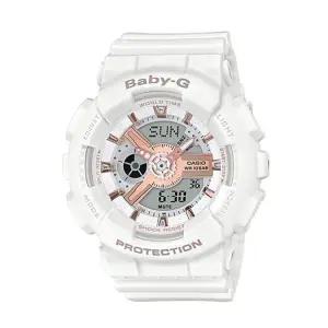[롯데백화점]베이비지 깔끔화이트 미니페이스 여성 유아동 콤비네이션 방수시계 BA-110RG-7ADR