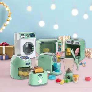 캐스B 리틀맘그린 작동 주방놀이 7종세트 믹서기 커피머신 세탁기 식세기 전자렌지 어린이