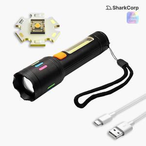 1.2km 직진성 레이저 LED 손전등 충전식 써치라이트 캠핑 등산 골프